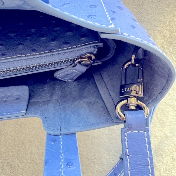 Staud Mini Shirley Bag in Periwinkle Embossed Ostrich - so gorgeous! - Picture 9 of 12